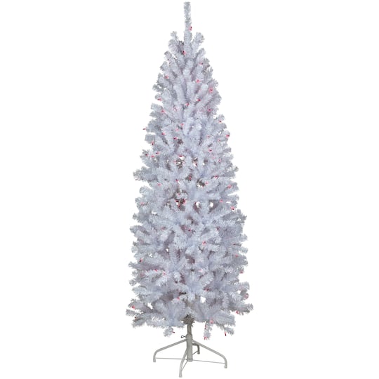 6.5Ft Pre-Lit Slim Geneva White Spruce Artificial Christmas Tree, Pink Lights By Northlight | 6.5 ft | Michaels®